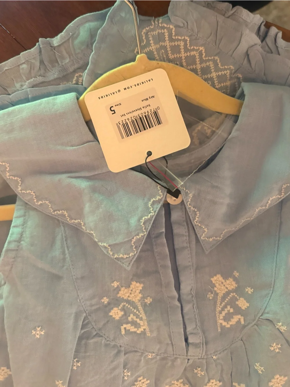 NWT Lali Kids Girls Sofia Sleeveless Matching Set in Light Blue, sz 5